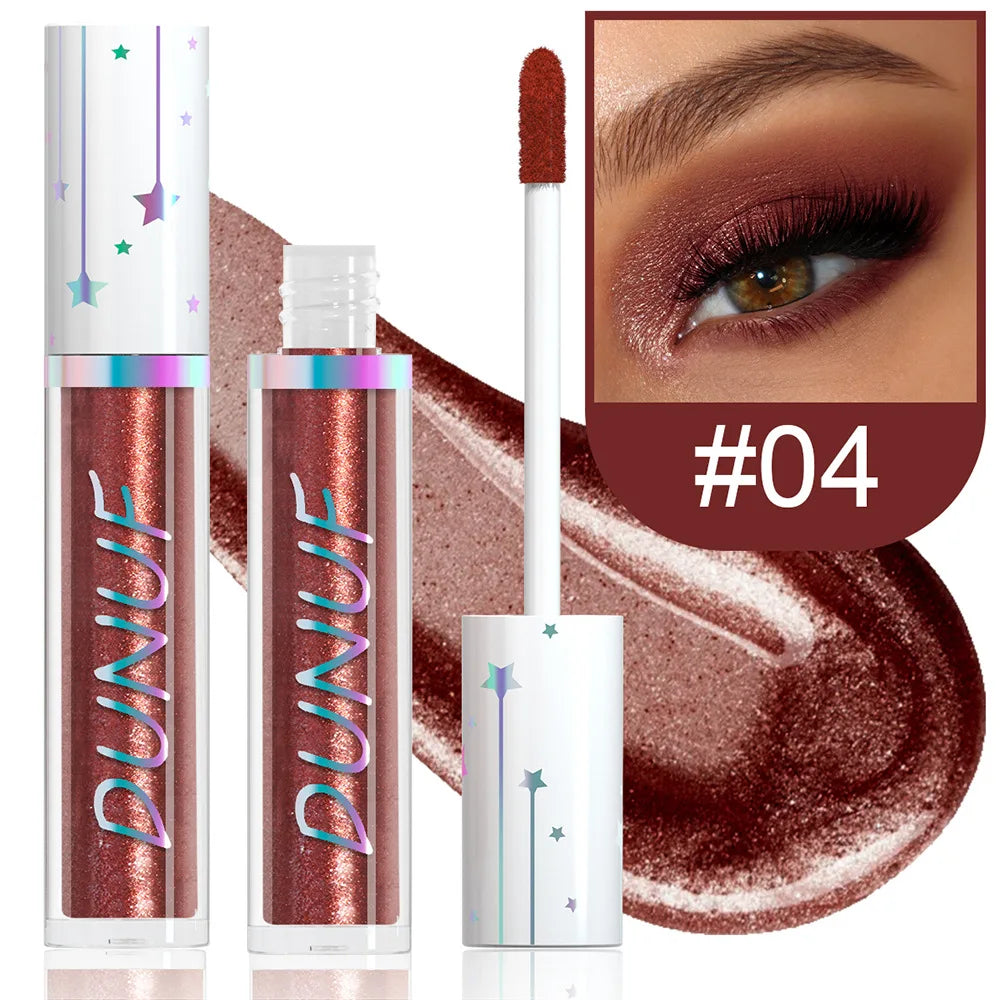 Metallic Liquid Eyeshadow Stick Brown Green Black High Gloss Pearlescent Glitter Eye Shadow Waterproof Stage Makeup Pigment