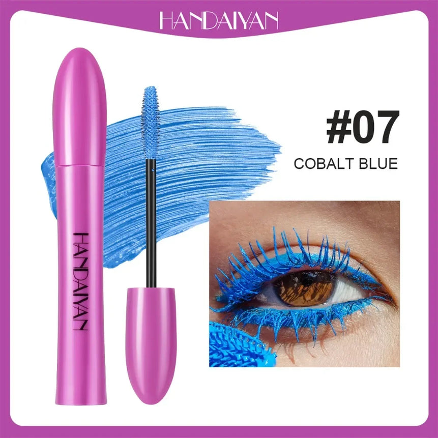 10 Color Waterproof Volumizing Mascara Smudge-Proof Curling Long-Lasting Sapphire Blue Pink Mascara for Bold Eye Look Cosmetics