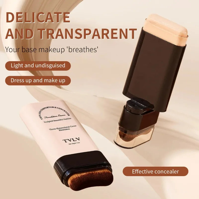 TVLV eraser foundation make-up stick 20g,with brush to brighten skin liquid foundation,non-marking,long-lasting makeup concealer