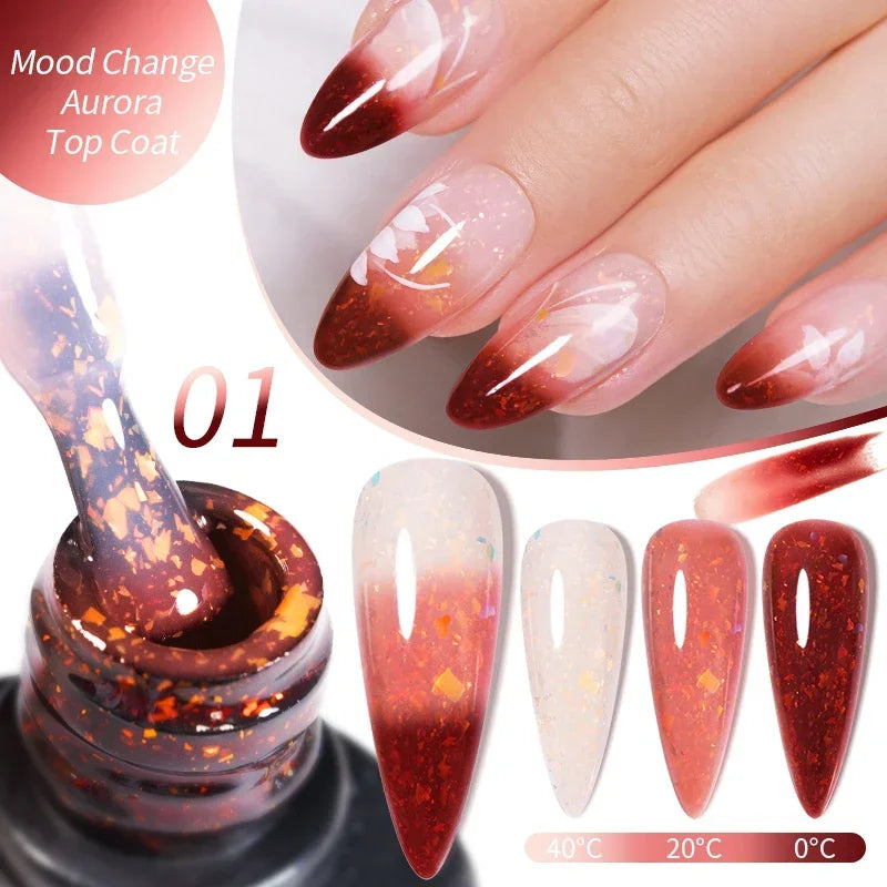 AWStorG 7.5ML Golden Gradient Cat Eye Magnetic Gel Sparkling Glitter Nail Polish Semi Permanent UV Nail Art No Need Base Color