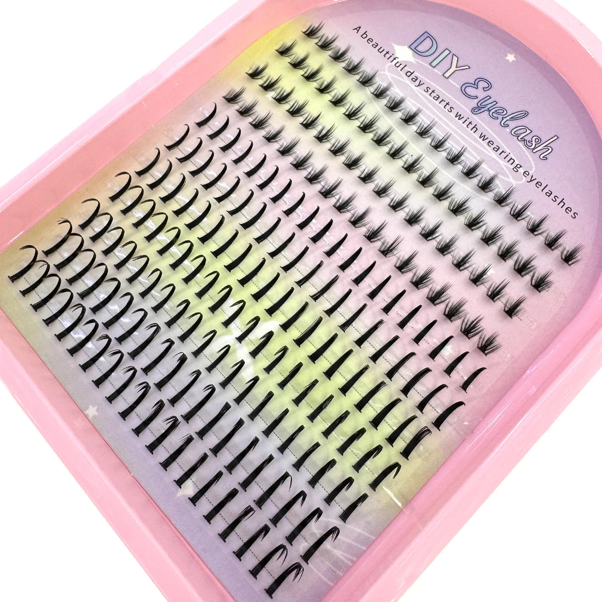 11Rows Spikes Lash Clusters with Bottom Lashes Individual Lash Extensions Manga Premade Fan Eyelashes Extensions Wispy Eyelashes