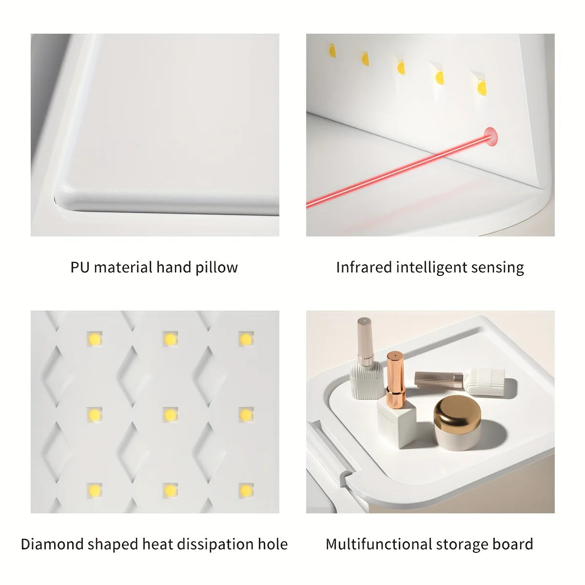 [US Plug]XEIJAYI 1pc LED Hand Pillow Light Therapy Lamp UV Glue Dryer, Fast Nail Dryer Nail Polish Curing UV Lamp With 5 Timers