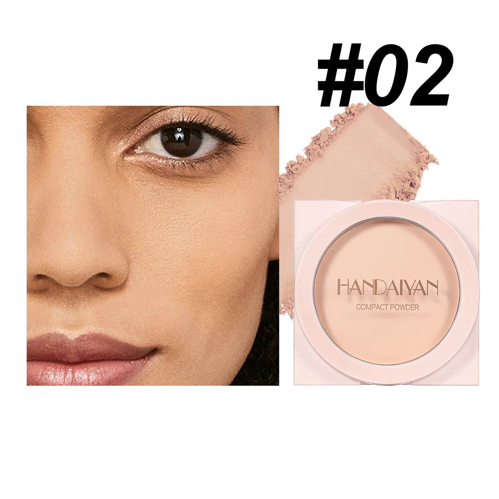 Wheat Powder Matte Finish Sweatproof Oil Control Dry Wet Dual-use Dark Skin Foundation Pressed Powder