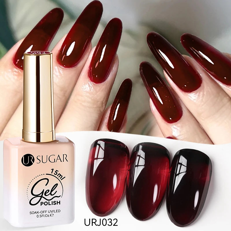 UR SUGAR 15ml No Wipe Top Base Gel Nail Gel Polish Matte Top Coat Enhancer Varnish Semi Permanent Soak Off UV LED Nail Art