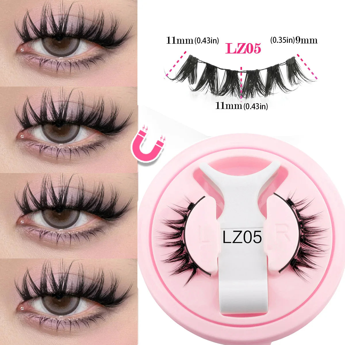 YSDO 1Pair Glue-free Magnetic Eyelashes Natural 3D Mink Eyelashes 2025 New Reusable Sensitive Eye Friendly Magnet Eyelash Kit