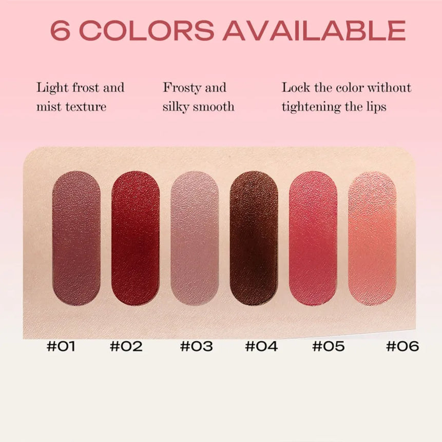 Velvet Mist Flower Lipstick High Pigment Long Lasting Matte Lip Gloss Dark Rich Colors Waterproof Creamy Smooth Lips Makeup