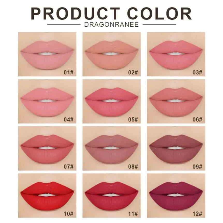 Lipstick Matte Matte Non-Fading Moisturizing European and American Makeup Lipstick Velvet Matte Lipstick Waterproof Not Easy to Fade Matte Lipstick Lipstick