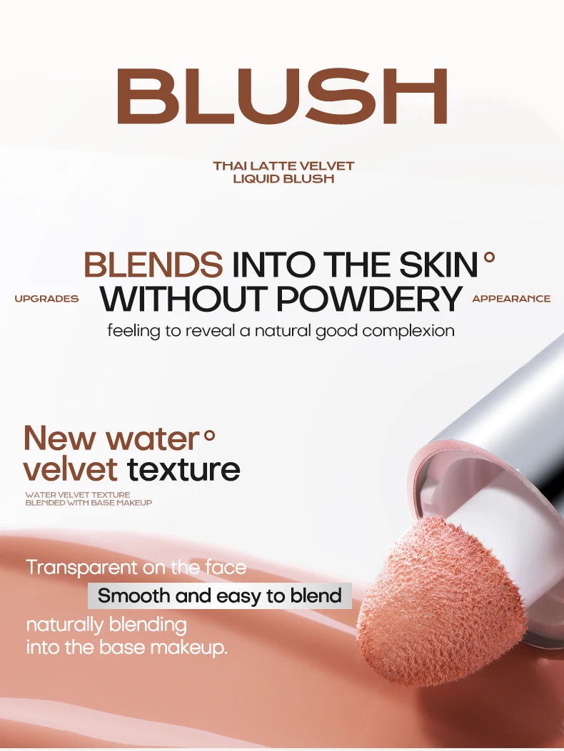 Mistine Thai Latte Liquid Blush 7g Translucent Natural Blending Makeup Smooth Colour Retention Cosmetics 1 Piece