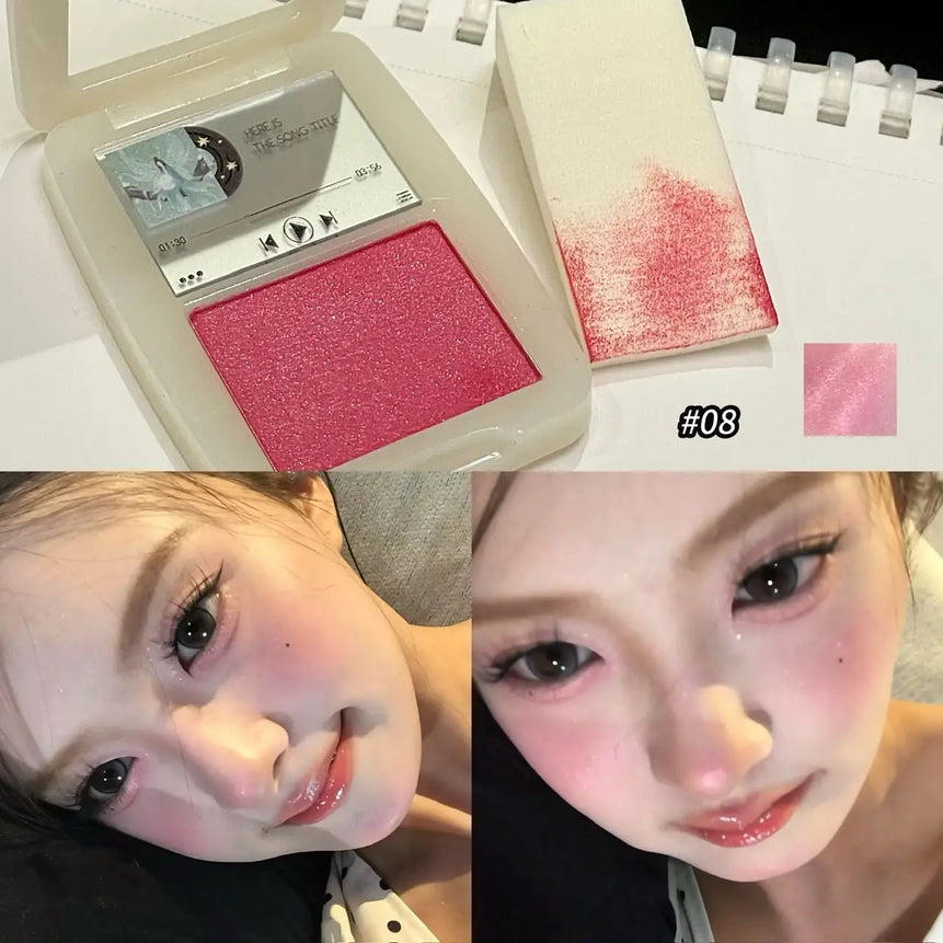 Powder Blusher Disk Monochrome Matte Blush Palette Cheek Tint Natural Facial Rouge Plate Brighten Nude Matte Face Contour Makeup