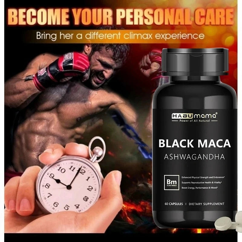 Male Enhancing Supplement with Black Maca, Stamina & Energy, Men's Muscle Enlargement
