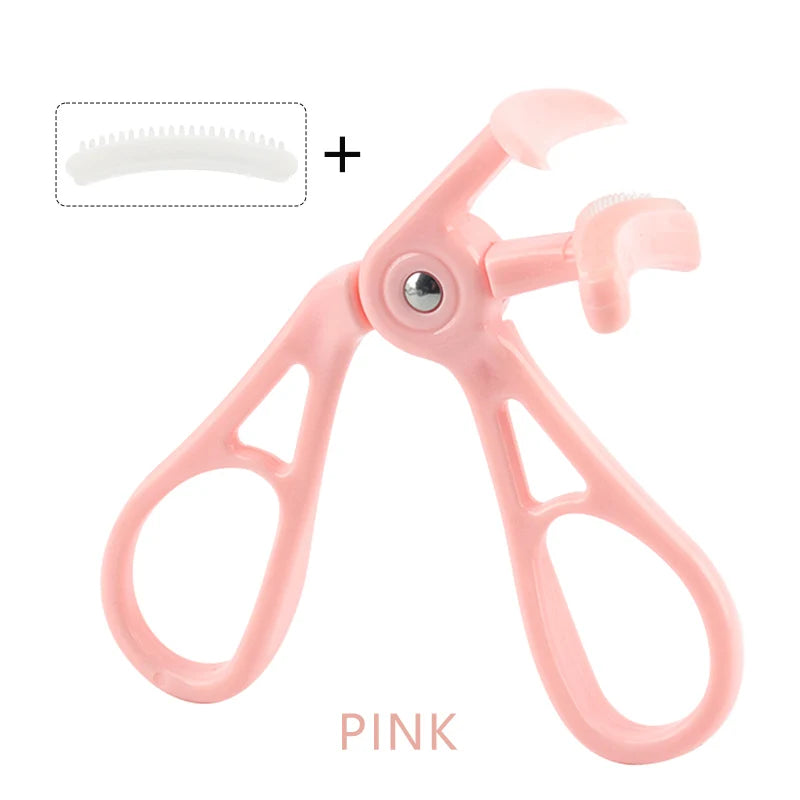 Professional Wide-angle Eyelash Curler Frameless Curling Comb Tooth Lash Curler with Refill Pad Long-lasting Shaping Lash Tools