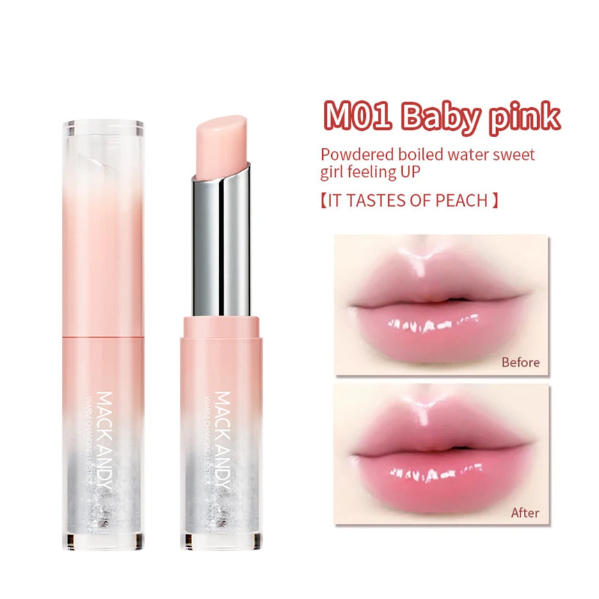 MACKANDY Color Changing Lipstick Tint of Color Lip Balm Hydrating & Moisturizing Lip Color with Vitamin E Natural Gloss Finish