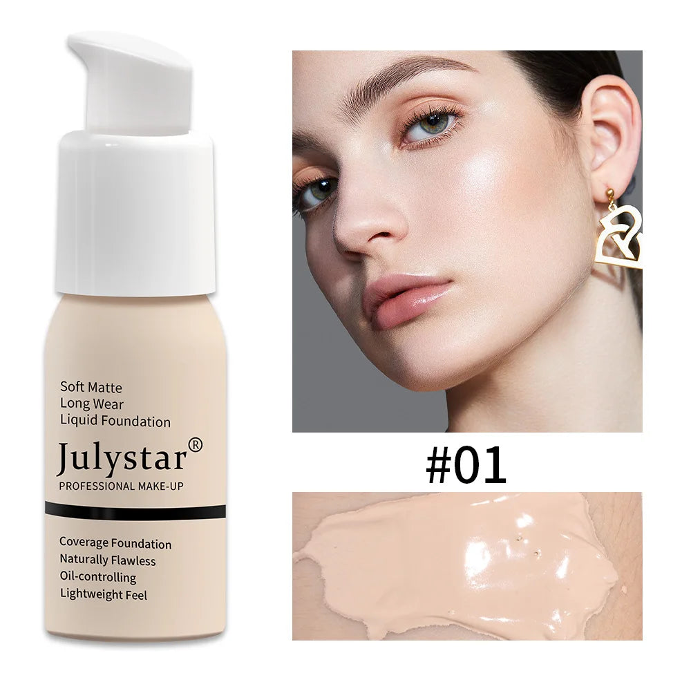 Julystar 10 Colours Matte Moisturising Finishing Foundation Waterproof Long Lasting No Makeup Removal Face Powder