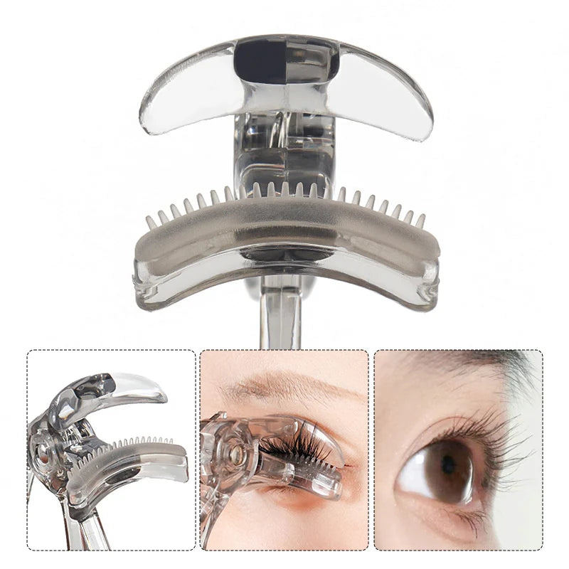 Professional Wide-angle Eyelash Curler Frameless Curling Comb Tooth Lash Curler with Refill Pad Long-lasting Shaping Lash Tools