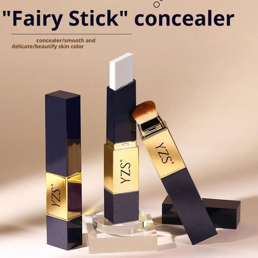 1pcs Dual Ended Foundation Stick Concealer For Face Blemishes High Coverage Lightweight Natural Finish Portable Makeup Stick