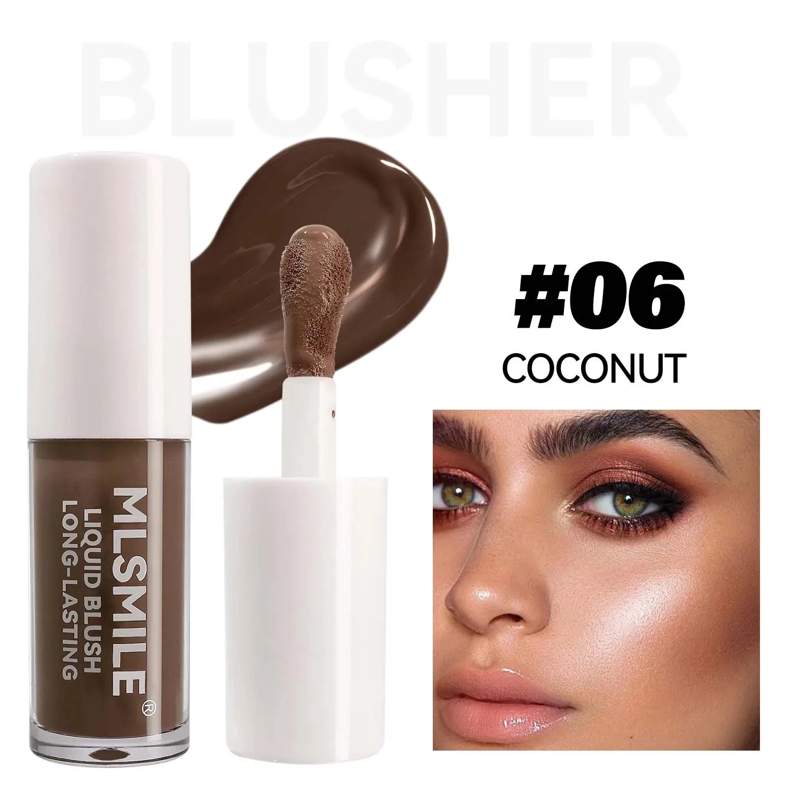 6 Colors Liquid Blush Highlighter Contour for Cheeks with Shimmer Finish Moisturizing Lightweight Blendable Makeup for Women
