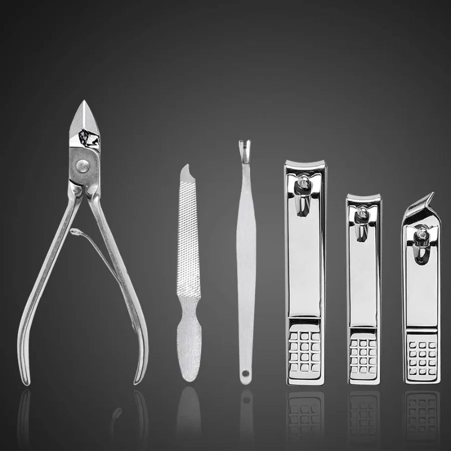 18Piece Stainless Steel Nail Clippers Set for Fingernail and Toenail Trimming Professional Manicure and Pedicure Kit with Luxur
