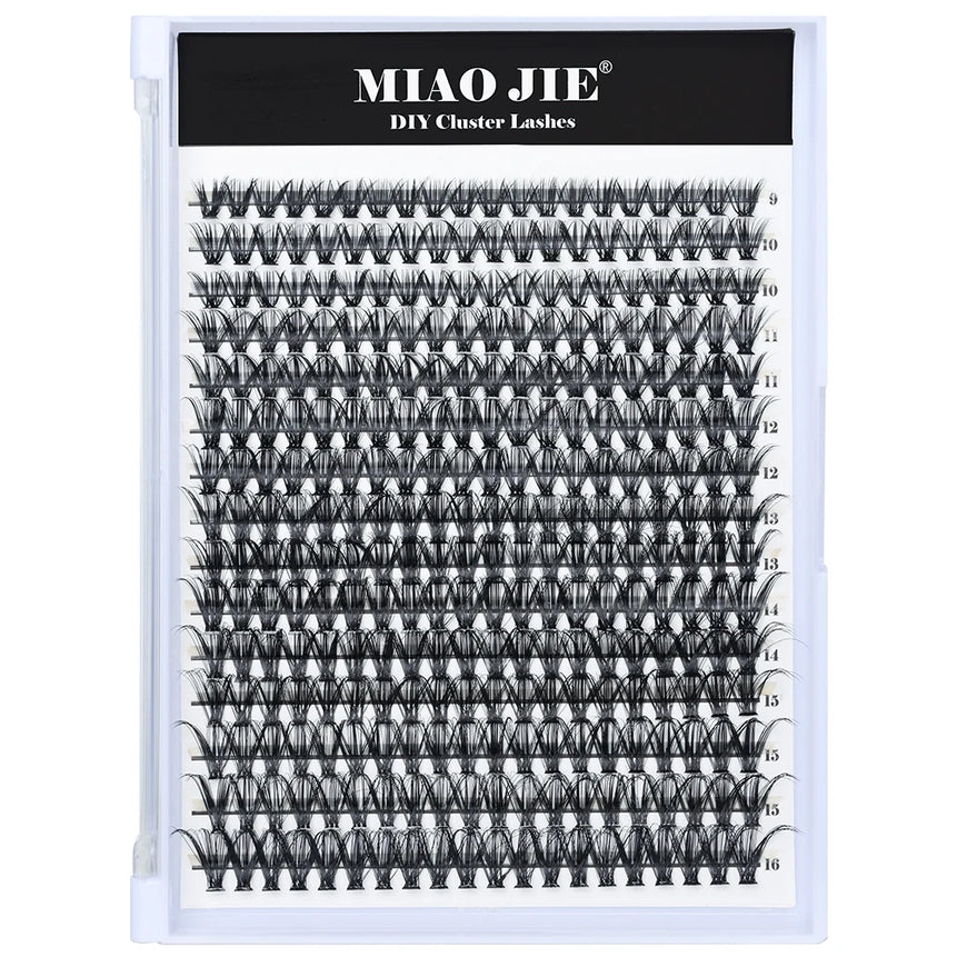 320PCS DIY Mix Clusters Kit 30D/40D Individual False Eyeashes Wispy Fluffy with Applicator Tools  Self-Grafting At Home