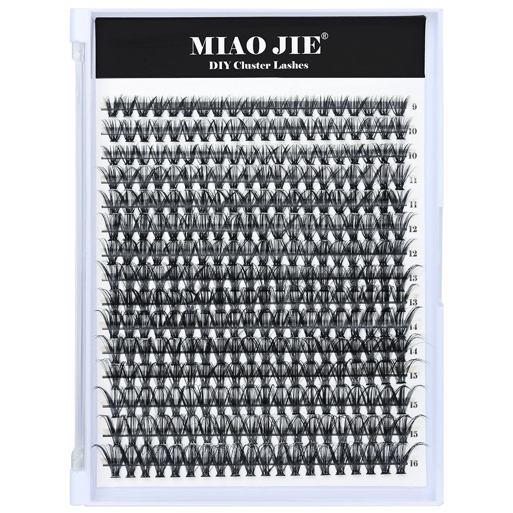 320PCS DIY Mix Clusters Kit 30D/40D Individual False Eyeashes Wispy Fluffy with Applicator Tools  Self-Grafting At Home