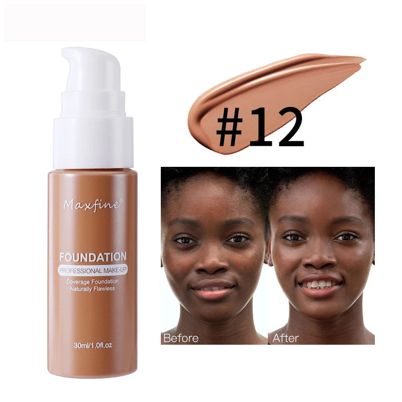 Liquid Foundation | Full Coverage, Conceals Imperfections Effectively, Waterproof & Sweat-Resistant, Professional Makeup for Smooth, Flawless Skin