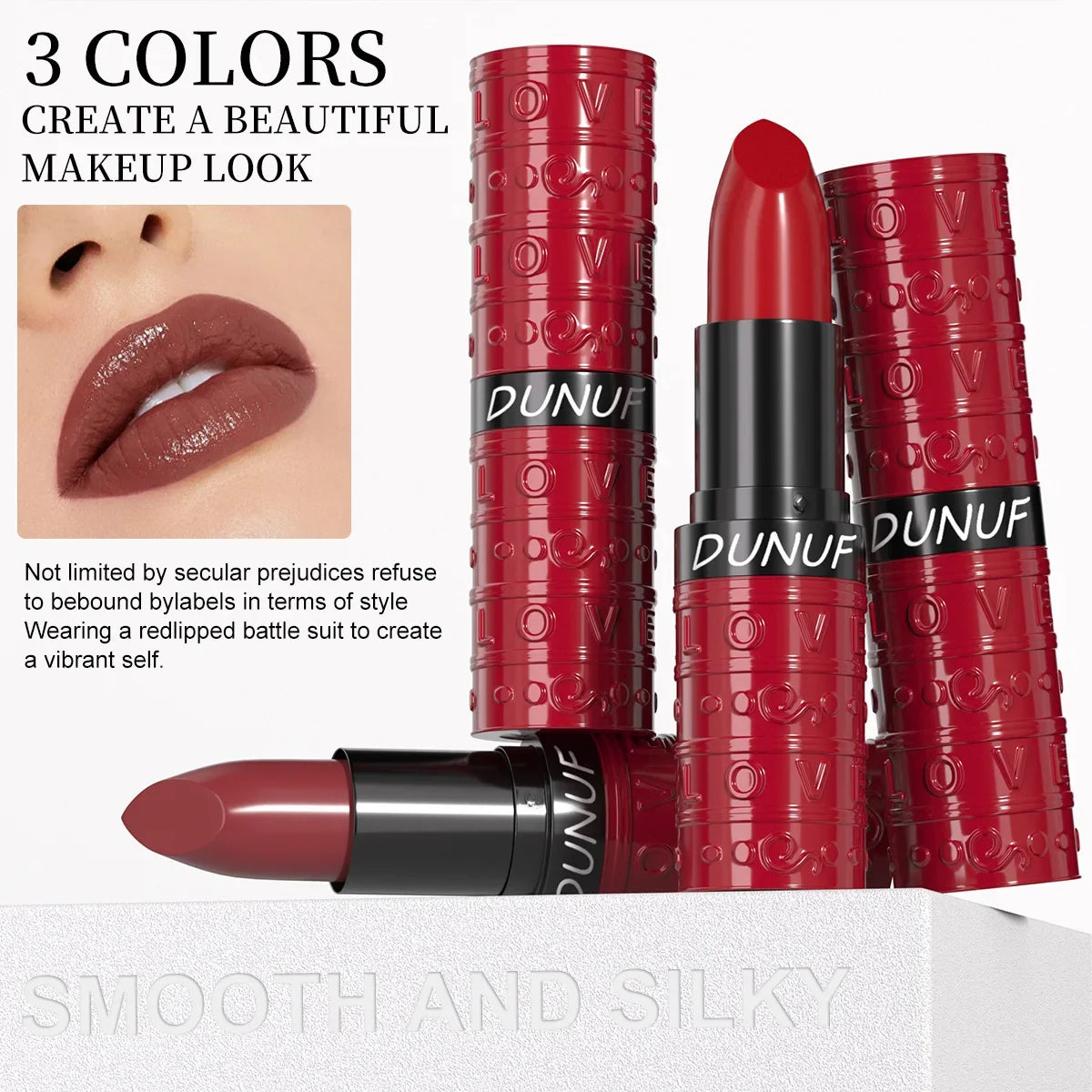 Velvet Sexy Lipstick Waterproof Long Wearing Non Transfer Sweat Proof Lip Gloss Moisturizing Hydration 3 Colors