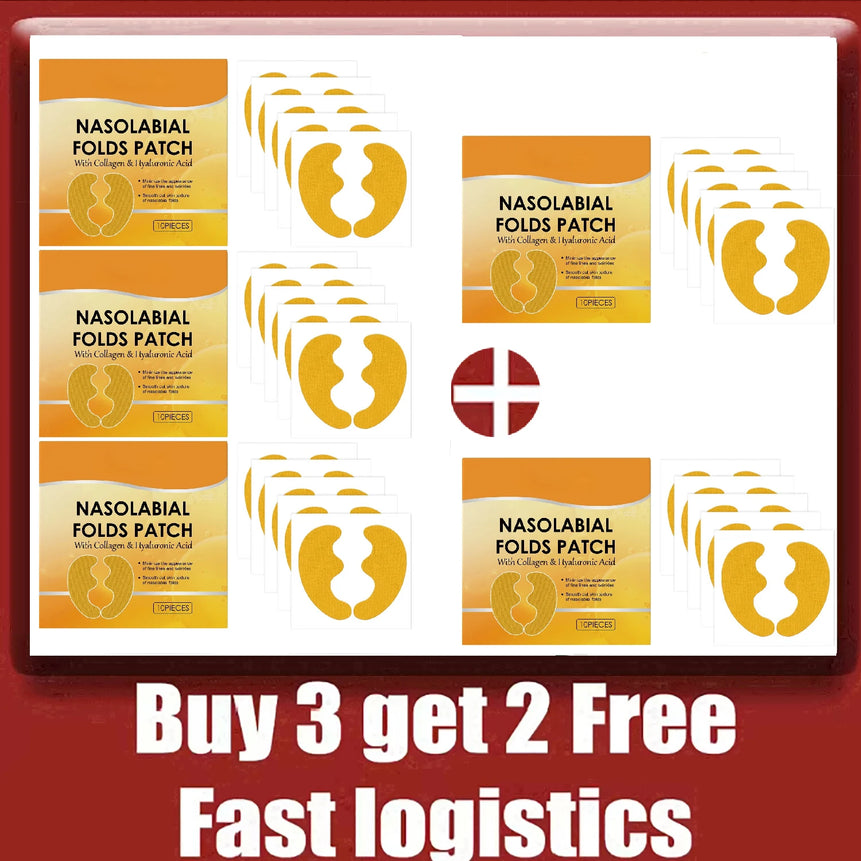 Nasolabial Folds Patch Contain Collagen Hyaluronic Acid Firming Skin Fade Fine Lines Deep Moisturizing Facial Mask Anti Wrinkle