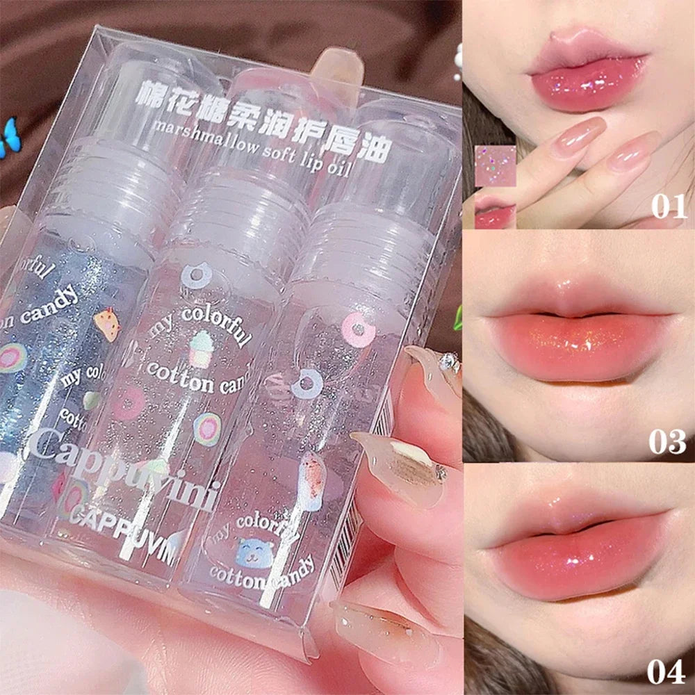 Transparent Mirror Lip Gloss Moisturizing Jelly Lip Oil Lasting Clear Glitter Plumping Liquid Lipstick Lips Care Makeup Cosmetic