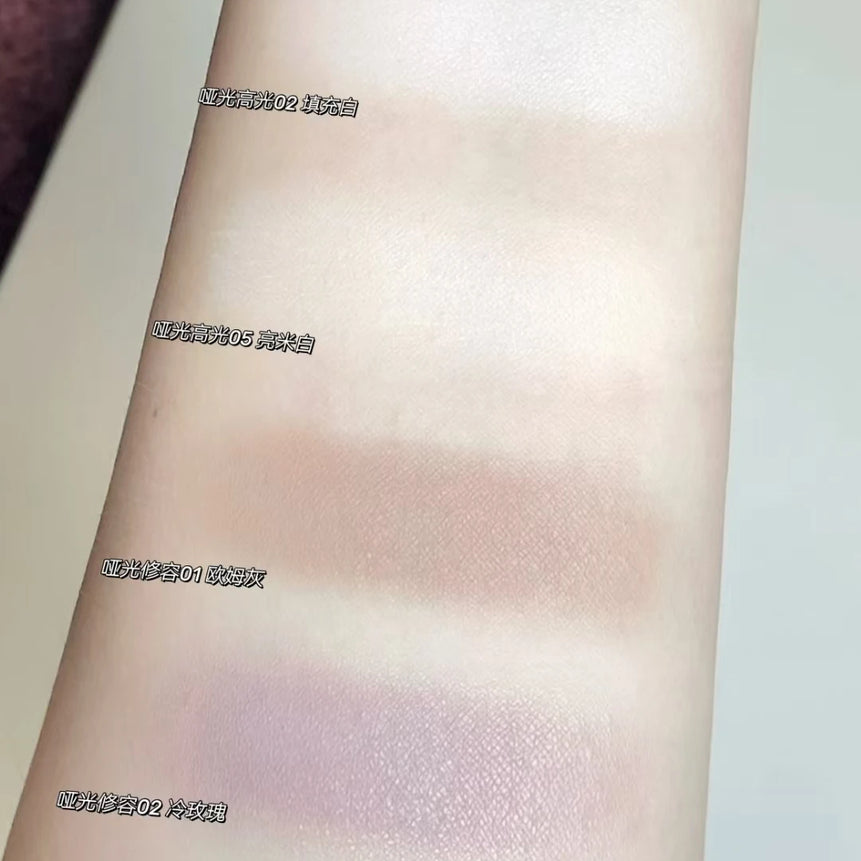 LEEMEMBER Contour Highlighter Powder Matte Fine Powder Longlasting Oil Control Natural Face Bronzer Brighten Makeup