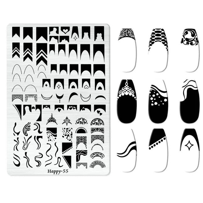 Maple Leaf Nail Stamping Plates Autumn Winter Leaves Design Polish Stencil Nail Printing Stamp Image Manicure Mold Stencil Tool
