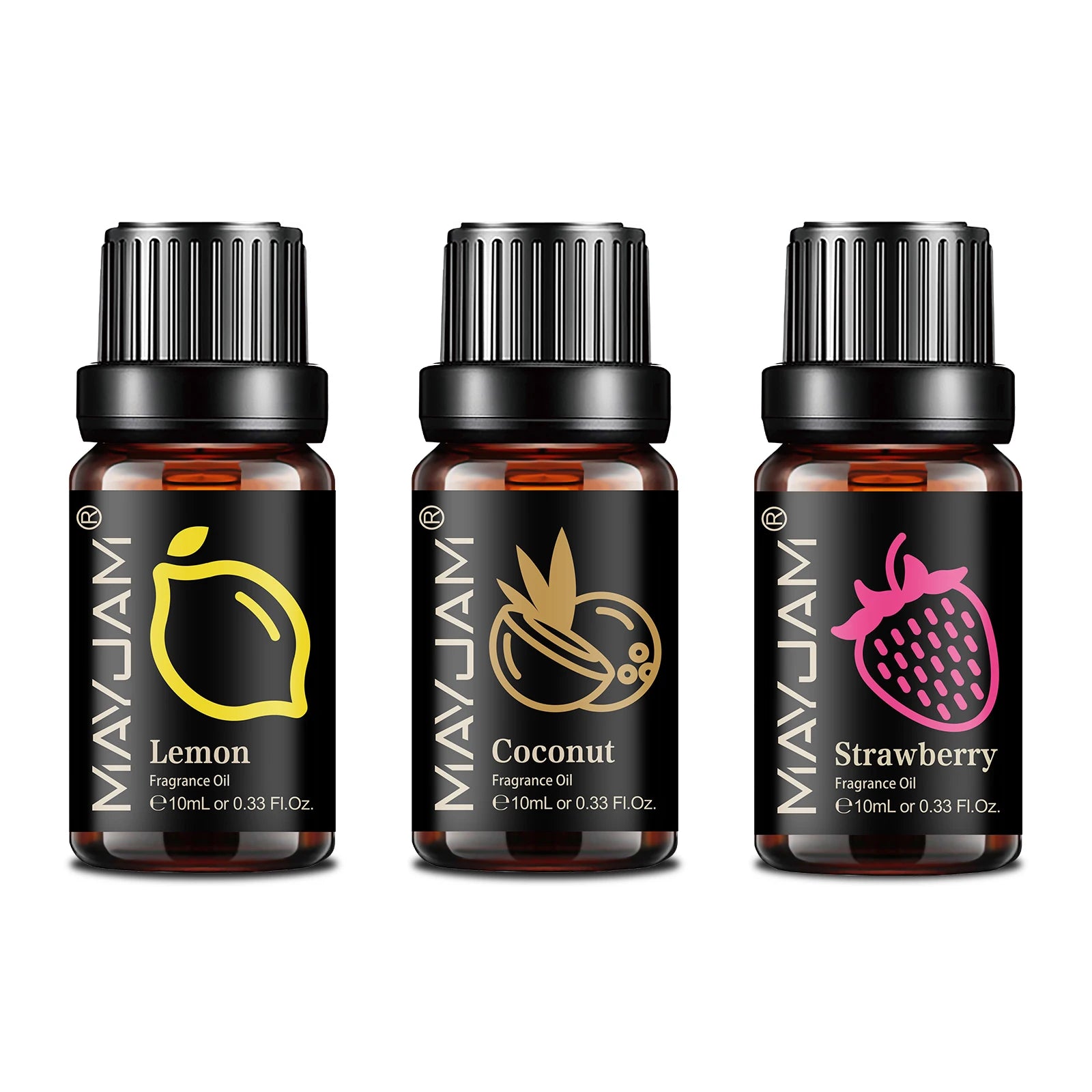 MAYJAM Fruit Essential Oil 10ml Cherry Banana Papaya Grape Litchi Guava Kiwifruit Pear Fig Fragrance Oil for Diffuser Candle