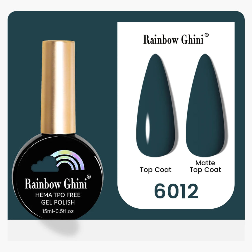 Rainbow Ghini 15ML 146 Colors Long-Lasting Colorful Gel Nail Polish Professional UV/LED Gel Polish Base Coat Matte Top Coat