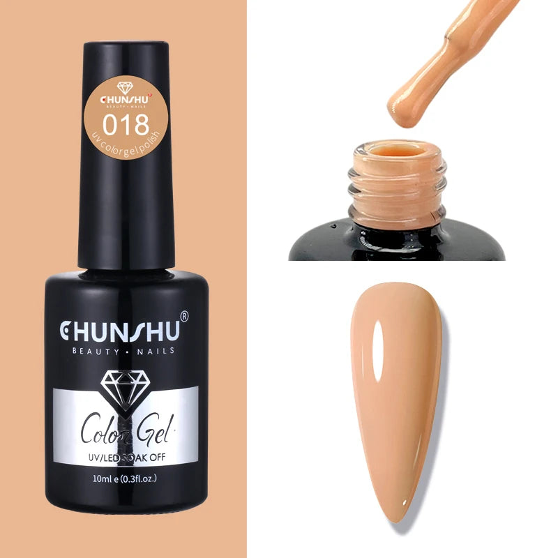 CHUNSHU 10ml Gel Nail Polish Soak Off Semi-Permanent Varnish Professional Salon UV LED Nails Art Gel No Smell All Seasons Colors