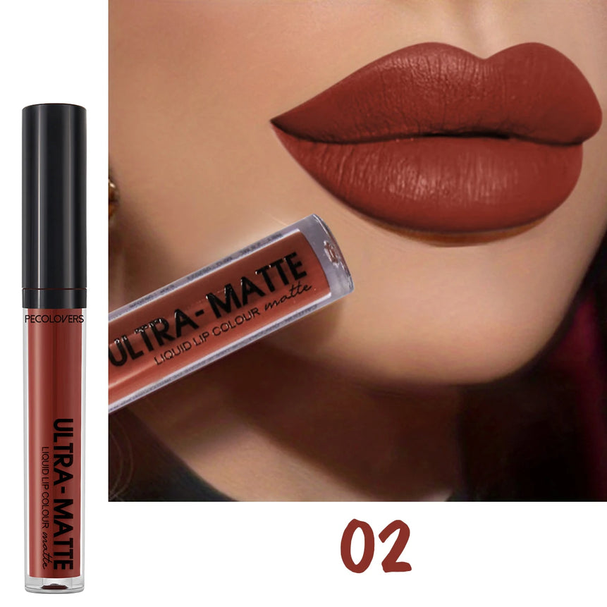 Matte Liquid Lipstick Waterproof Long Lasting Velvet Mate Nude Brown Red Lip Gloss Lint Tube Makeup Cosmetic Lipsticks Lipgloss