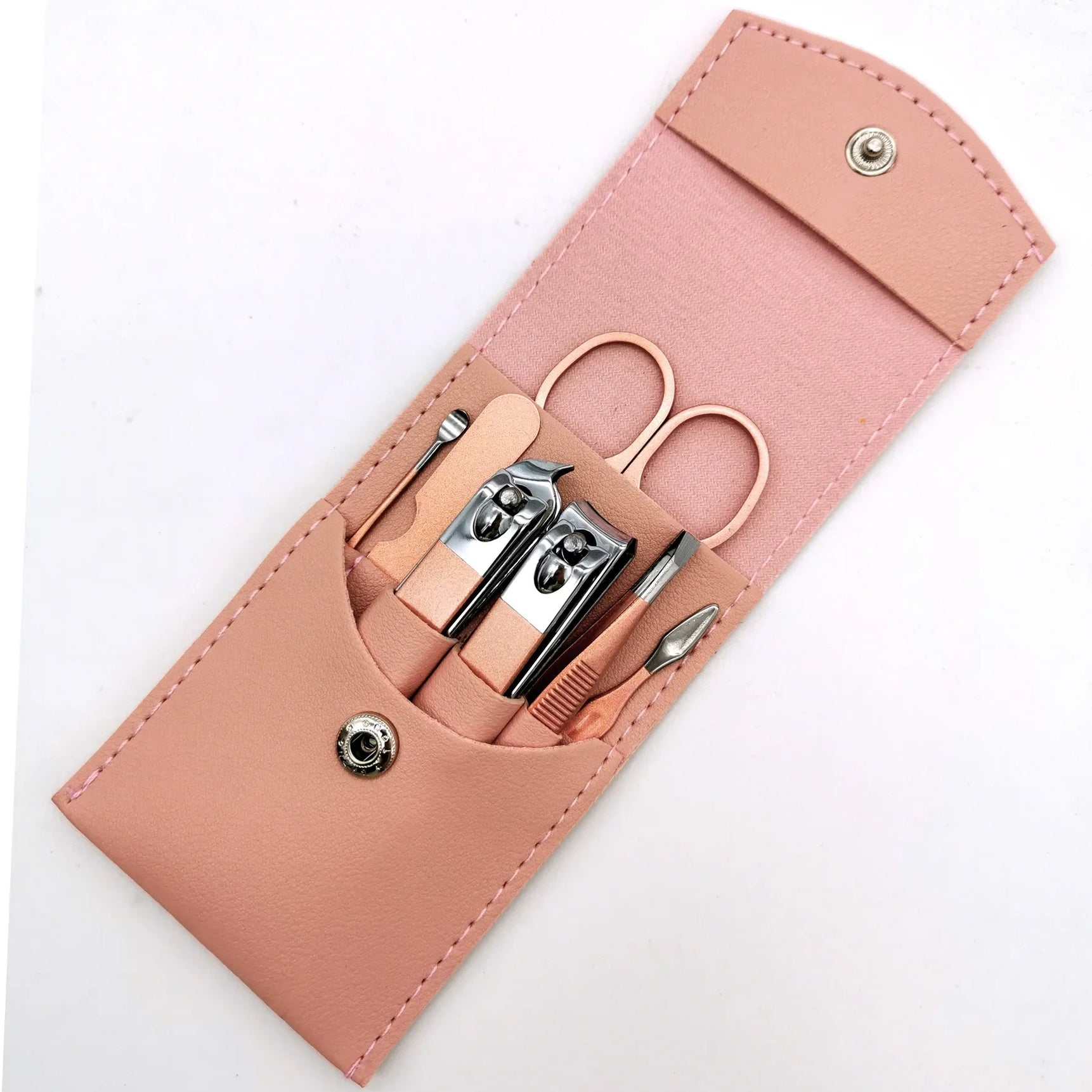 7/12/16pcs Manicure Cutters Nail Clipper Set bag Household rose gold Ear Spoon Nail Clippers Pedicure Nail Scissors Tool sharpe
