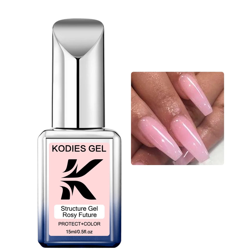KODIES GEL 15ml Semi-permanent Rubber Base For Gel Varnish Hybrid Nude French Pink Enamel Soak Off Construction UV Gellak Salon