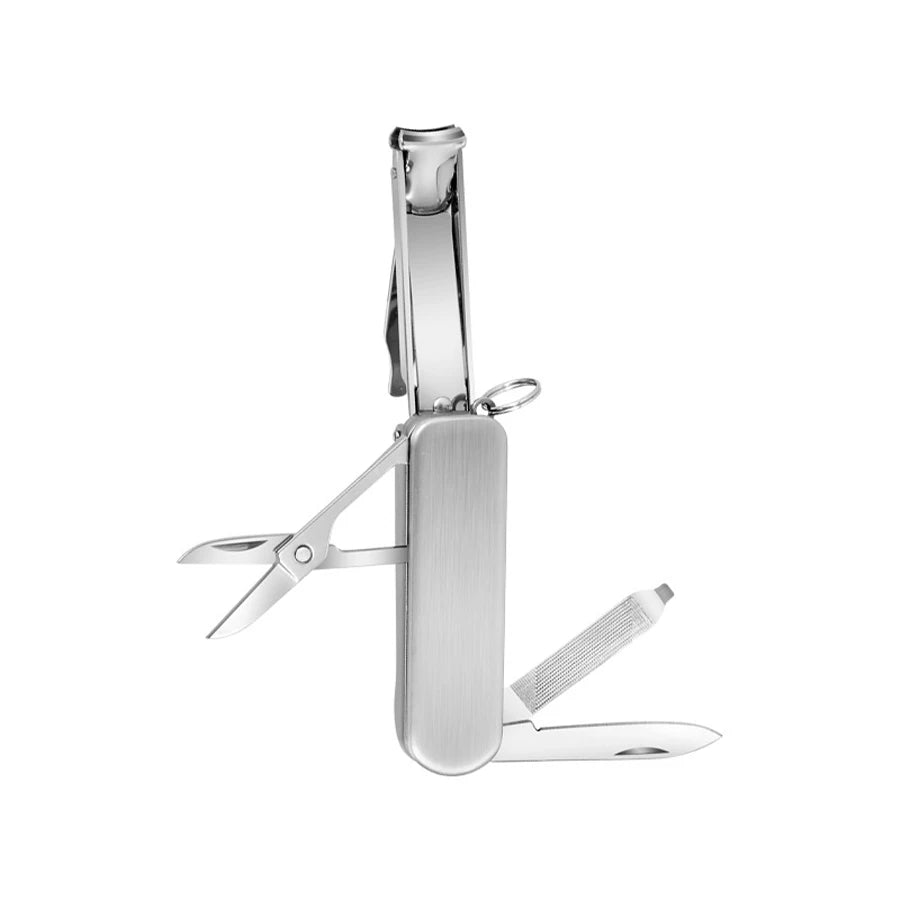 Multifunctional Stainless Steel Nail Clippers Six Functions Nail Files Bottle Opener and Small Scissor Portable Tools Manicure