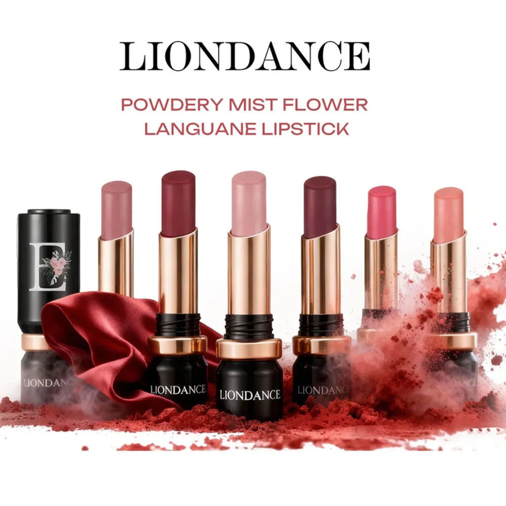Velvet Mist Flower Lipstick High Pigment Long Lasting Matte Lip Gloss Dark Rich Colors Waterproof Creamy Smooth Lips Makeup