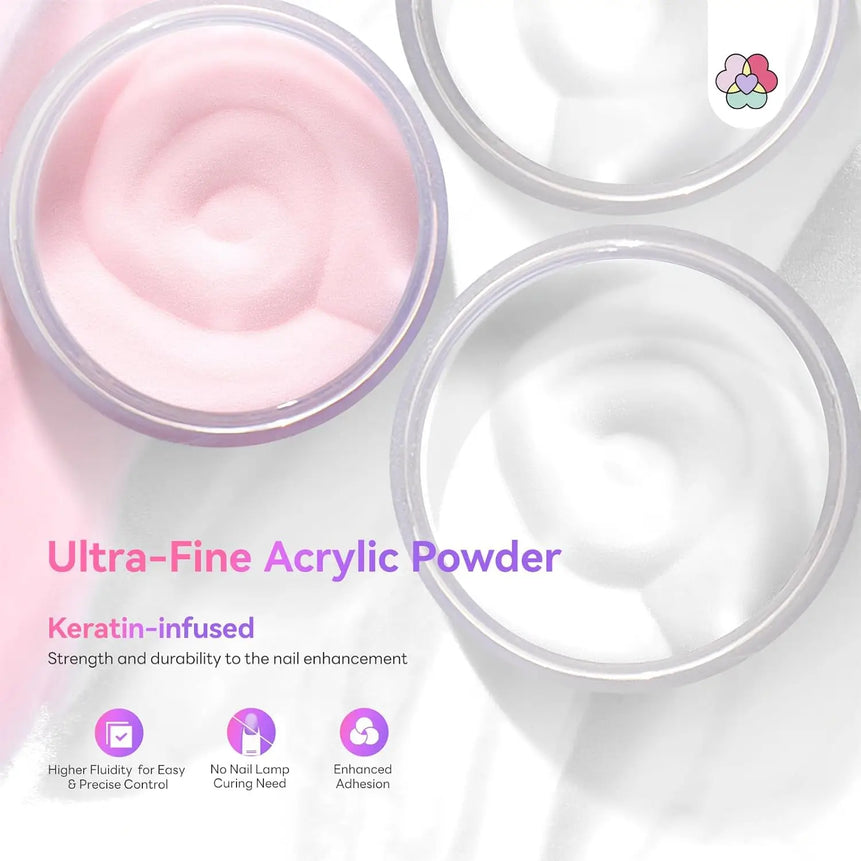 Acrylic Nail Kit ,Clear White Pink 28g Acrylic Powder and 75ml Liquid Set Brush Forms Cuticle Oil Pen Tools Manicure Nails Kit