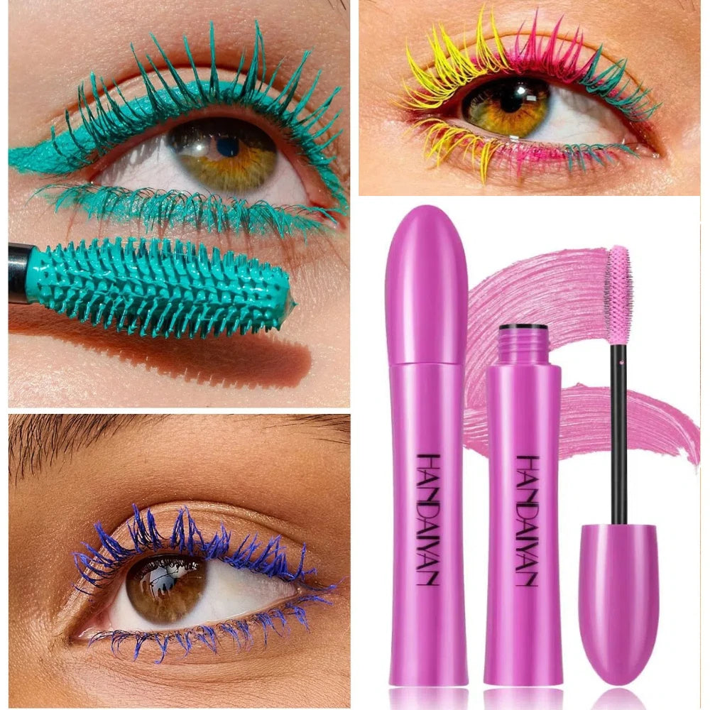10 Colors Waterproof Volumizing Mascara Smudge-Proof Curling Long-Lasting Sapphire Blue Pink Mascara for Eye Makeup Cosmetics
