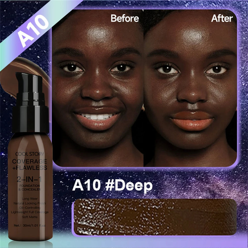 10 Color Lasting Face Foundation Cream Oil-Control Matte BB Cream Liquid Full Coverage Waterproof Hydrating Brighten Concealer