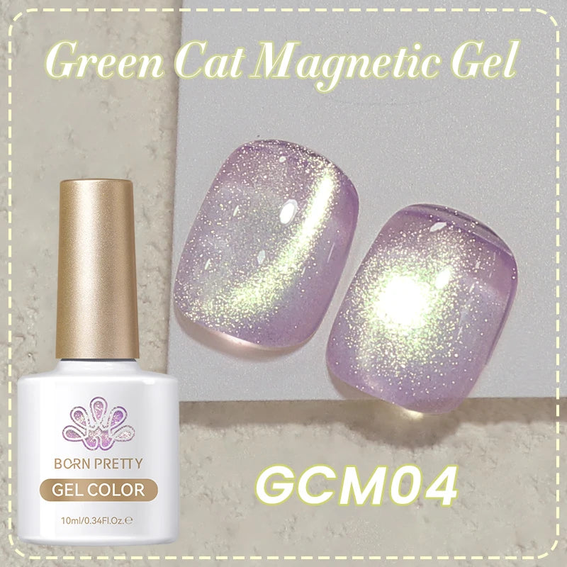 BORN PRETTY 10ml Black Glass Cat Magnetic Gel Nail Polish Silver Gold Glitter Semi Permanent Soak Off UV LED Gel Varnish