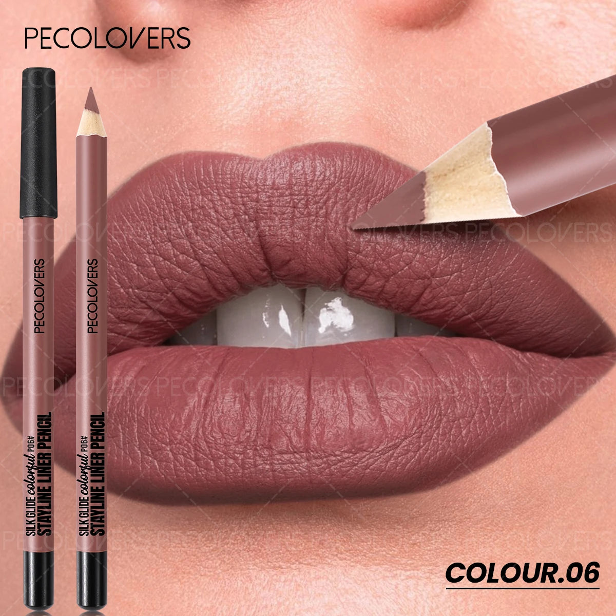 1PC Matte Lip Liner - Pencil Formula, Nude Pink/Brown/Red, Smooth Effect, Three-dimensional Lip, Beginner-friendly