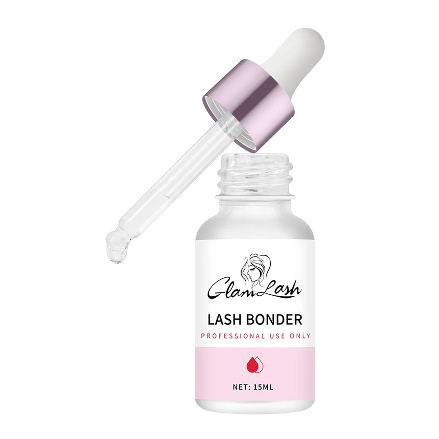 GLAMLASH 10ml/15ml Lashes Super Bonder For Eyelash Extension Bonder Private Label Grafting Eyelash Glue Quick Drying Long Last