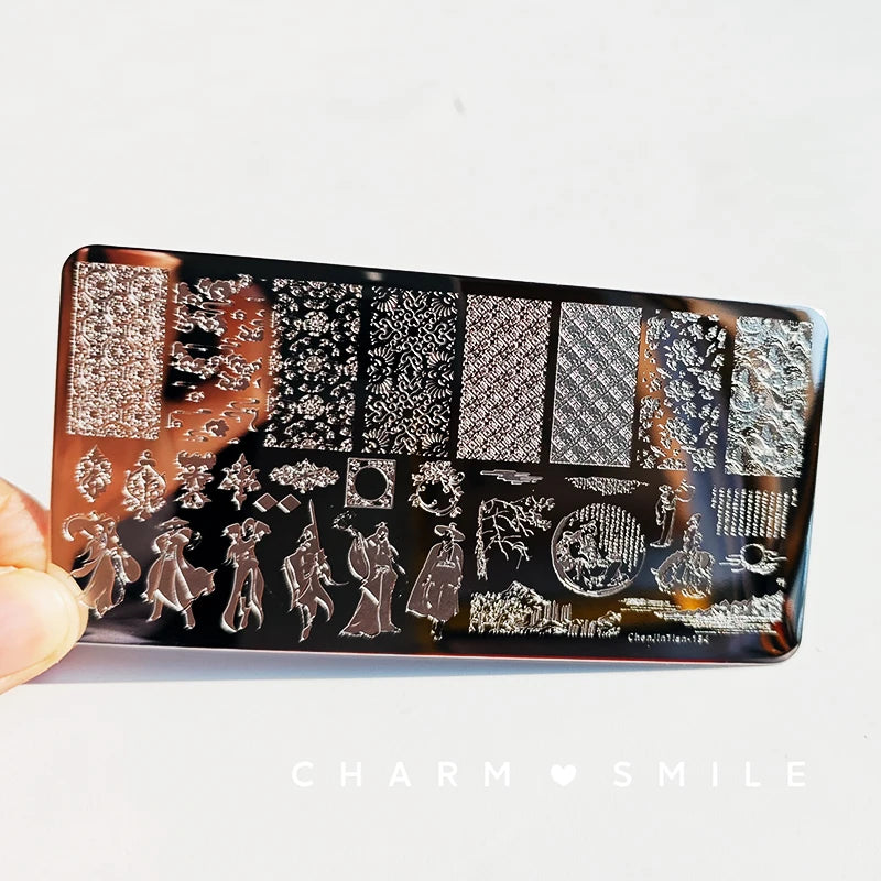 Cartoon Characters Stamping Plates  French Line Geometry  Flowers Leaves Animals Image Stainless Steel Nail Art Template Stencil