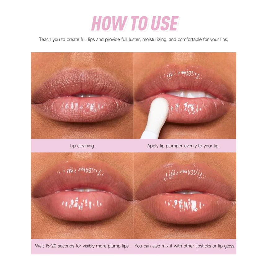 Glitter Plumping Lip Gloss Jelly Strawberry Moisturizer Fruit Lip Oil Transparent Fullness Lip Tint Gel Soft Tube Makeup LipCare