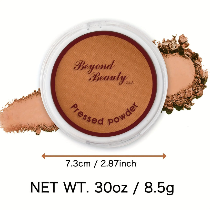 Wheat Bronzing Powder for Dark Skin, Matte Finish, Sweatproof & Oil Dark Foundation Powder Puff And Mirror