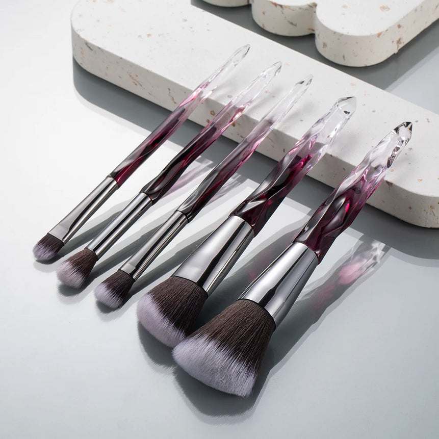 5/10 makeup brushes, crystal-textured makeup brush set, loose powder contouring eyeshadow suitable for ladies/girls
