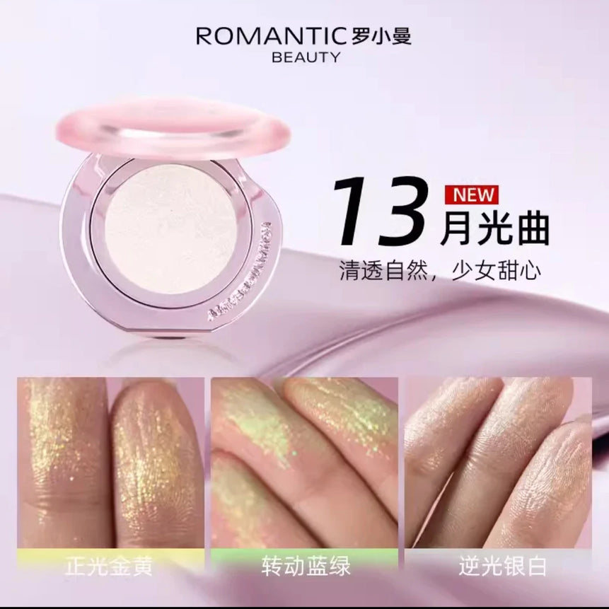 RMT High Gloss Chameleon Highlight Matte Purple Fine Powder Cream Blusher Shiny Face Brightening Integrated Plate ROMATIC Makeup