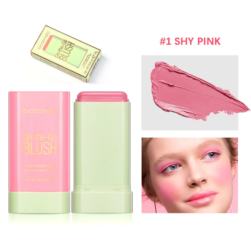 High Color Rotating Blush Cream Tinted Moisture Stick Naturally Long-lasting Moisturizing Waterproof Non-Removing Orange Blush
