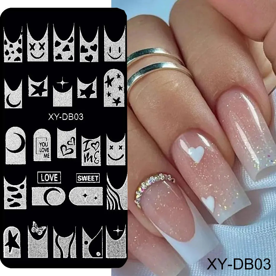 Lace Floral Nail Art Stamping Plate French Wedding Bohemian Style Polish Printing Template Plate Flower Stencils Manicure Tool